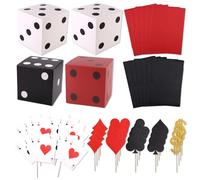 Tinoaly 4 Juegos Decoracion Fiesta Casino, 15x15x15cm Cajas Favor Dados Decoraciones de Noche Casino Centros de Mesa Póquer para Noche Juegos Cumpleaños Suministros para Fiestas en Las Vegas