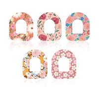 Tinoaly 40uds Parches Adhesivos para Omnipod 5, Estampado Floral Impermeable Cubiertas Sensor Sobreparchos Cinta Adhesiva Transpirable Grip Pegatinas Sensor para Omnipod 5 Accesorios