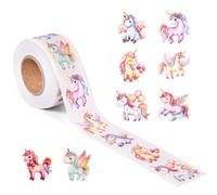 Tinoaly 500 Uds Pegatinas de Unicornio, Lindas Autoadhesivas Pegatinas Unicornio Arcoíris Calcomanías Animales Dibujos Animados para Recompensas Sellos de Sobres Cartas Decoración Invitaciones