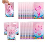 Tinoaly 50uds Bolsas Regalo Ajolote para Fiesta, Temática Anfibios Bolsa Dulces con Animales Adorables Artículos Fiesta Temática de Ajolote para Bebé Niña Decoración de Cumpleaños