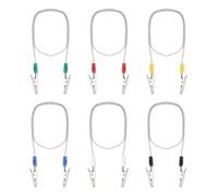 Tinoaly 6 Pinzas para Baberos Dentales con Cadena, Pinzas Ajustables de 58 cm Servilletas Porta Baberos Reutilizables con Cadena para Adultos Niños y Ancianos (6 Colores)