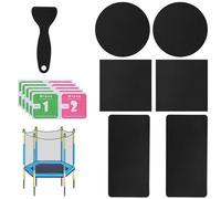 Tinoaly 6uds Kit Reparación Autoadhesivo para Trampolín, 3 Formas Parches Accesorios Cinta Reparación Malla Trampolín para Reparar Rasgaduras Agujeros Perforaciones en Alfombrillas Trampolin (Negro)