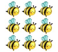 Tinoaly 9 Globos de Abeja, Amarillos y Negros con Una Linda Sonrisa Miel Abejorro Kit Arco Globos Decoraciones de Poliéster Suministros para Baby Shower Cumpleaños para Niños y Adultos