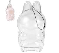 Tinoaly Estuche Protector para LABUBU Los Monstruos, Estuche de Exhibición Acrílico Macaron Emocionante con Llavero Caja Transparente para Figuras Sentadas