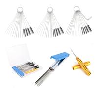 Tinoaly Kit de Limpiador para Carburador, 15 Cepillos Nailon 30 Agujas Limpieza 1 Llave Hexagonal 1 Pico Puntiagudo y 13 Alambres Limpieza para Eliminar Manchas de Carbón Difíciles del Carburador