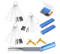 Tinoaly Limpieza de Carburador, Juego de Puntas Soplete con 15 Cepillos Nailon 30 Agujas 1 Llave Hexagonal 2 Púas Afiladas y 39 Cables Limpieza Apto para Automóviles Motocicletas y Motores Pequeños