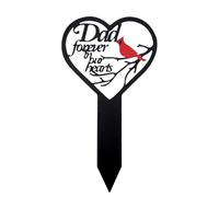 Tinoaly Marcadores Tumba Papá, Corazón de Cardenal Decoración Tumbas Placa Conmemorativa Condolencias Estacas de Metal para Tumbas para el Cementerio Papá Jardín Al Aire Libre