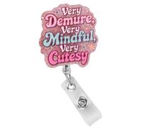 Tinoaly Portaidentificación Retráctil Divertido para Enfermeras, Porta Credencial Retráctil con Clip Estilo Very Demure Mindful Cutesy para Personal Médico Doctores Estudiantes de Enfermería Oficina