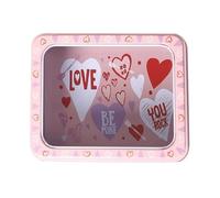 Tinplate Box | Tinplate Cookie Box Con Ventana Clara, Contenedor Tratado para el Día de San Valentín para Comida Candy Snack Chocolate Joyería Fiesta de Cumpleaños Adolescentes Niños Mujeres Mujeres