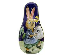 Tinplate Easter Candy Box, portátil Chocolate Storage Organizer, Vintage Bunny Pattern Container with Lid, Lightweight Metal Candy Box, Easter Basket Treat Storage for Kids Children Boys Girls