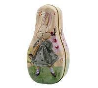 Tinplate Easter Candy Box, portátil Chocolate Storage Organizer, Vintage Bunny Pattern Container with Lid, Lightweight Metal Candy Box, Easter Basket Treat Storage for Kids Children Boys Girls