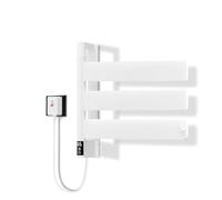 TINS Toallero Eléctrico Blanco Toallero Electrico Baño con Pantalla LED Rotación de 180° Toallero Baño Radiador Temperatura Constante Inteligente Calentador de Toallas Pared-35.1×44.4×9.5 cm