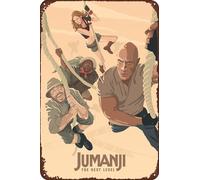 TINSAEGE Letrero de metal con texto en inglés "JUMANJI: THE NEXT LEVEL", letreros y placas decorativas para tu hogar, bar, club o decoración de pared, 8 x 12 pulgadas