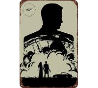 TINSAEGE Letrero de metal de hojalata 007 James Bond, letreros decorativos y placas para tu hogar, bar, club o decoración de pared, 8 x 12 pulgadas