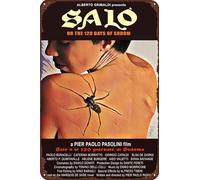 TINSAEGE Letrero de metal de hojalata Salò, o los 120 días de Sodoma (1975) | Letreros decorativos y placas para tu hogar, bar, club o decoración de pared, 8 x 12 pulgadas