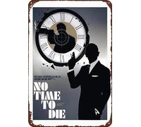 TINSAEGE Letrero de metal de James Bond No Time To Die | Letreros decorativos y placas para tu hogar, bar, club o decoración de pared, 8 x 12 pulgadas