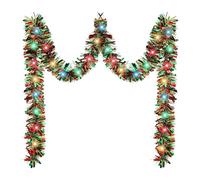 Tinsel Christmas Garland - Bright Rope, moldable shimmering ribbon decoration lightweight shine string seasonal ornament classic décor | glitter display accent for ceilings porch arches