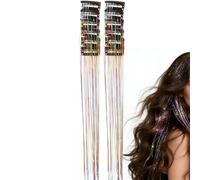 Tinsel De Cabello Con Clip - 12 Piezas Accesorios De Brillante De 50 cm - Extensiones De Pelo Bonitas | Para Fiesta Cumpleaños Cosplay Festival Vacaciones Reuniones Disfraces Diario