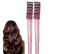 Tinsel Per Capelli A Clip | 12 Pezzi Tinsel Brillanti | 50 cm/20 poDi Capelli Alla,Adatti a Festa Cosplay Festival Compleanno Vacanza Quotidiano Raduno Costume Celebrazion
