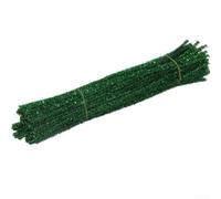 Tinsel Sparkle - Limpiadores de tuberías (100 unidades, 30 cm), purpurina | Tallos de chenilla para decoraciones de Navidad, proyectos de arte y manualidades, fabricación de adornos navideños (verde)