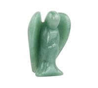 Tinsellns 39mm Estatua de Ángel de la Guarda de Piedra Preciosa, Verde Estatuilla de Cristal, Talismán de Energía y Amuleto de la Suerte Ornamento para Escritorio Decoración
