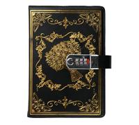 Tinsellns Diario con Candado, Cuaderno de Cuero Sintético Vintage con Cerradura de Combinación, Diario Secreto con Flores en Relieve A5, 200 Páginas de Papel Rayado, Negro