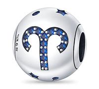 TINSLO Charms Abalorios Colgante para mujer Cumpleaños de 12 Signos del Zodiaco, plata de ley 925, compatible con pulseras y collares Pandora, compatible con pulseras europeas para mujeres y niñas