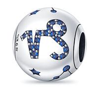 TINSLO Charms Abalorios Colgante para mujer Cumpleaños de 12 Signos del Zodiaco, plata de ley 925, compatible con pulseras y collares Pandora, compatible con pulseras europeas para mujeres y niñas