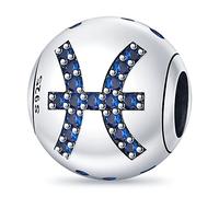 TINSLO Charms Abalorios Colgante para mujer Cumpleaños de 12 Signos del Zodiaco, plata de ley 925, compatible con pulseras y collares Pandora, compatible con pulseras europeas para mujeres y niñas