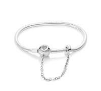 TINSLO Pulsera para mujer de plata de ley 925, pulseras con cierre de corazón, pulsera de serpiente, pulsera de eslabones para San Valentín, día de la madre, cumpleaños, Navidad, regalo para mujeres
