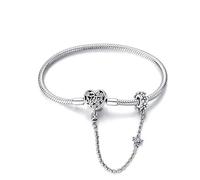 TINSLO Pulsera para mujer de plata de ley 925, pulseras con cierre de corazón, pulsera de serpiente, pulsera de eslabones para San Valentín, día de la madre, cumpleaños, Navidad, regalo para mujeres