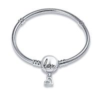 TINSLO Pulsera para mujer de plata de ley 925, pulseras con cierre de corazón, pulsera de serpiente, pulsera de eslabones para San Valentín, día de la madre, cumpleaños, Navidad, regalo para mujeres
