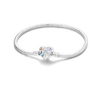 TINSLO Pulsera para mujer de plata de ley 925, pulseras con cierre de corazón, pulsera de serpiente, pulsera de eslabones para San Valentín, día de la madre, cumpleaños, Navidad, regalo para mujeres