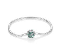 TINSLO Pulsera para mujer de plata de ley 925, pulseras con cierre de corazón, pulsera de serpiente, pulsera de eslabones para San Valentín, día de la madre, cumpleaños, Navidad, regalo para mujeres