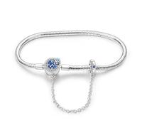 TINSLO Pulsera para mujer de plata de ley 925, pulseras con cierre de corazón, pulsera de serpiente, pulsera de eslabones para San Valentín, día de la madre, cumpleaños, Navidad, regalo para mujeres