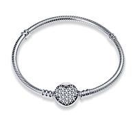 TINSLO Pulsera para mujer de plata de ley 925, pulseras con cierre de corazón, pulsera de serpiente, pulsera de eslabones para San Valentín, día de la madre, cumpleaños, Navidad, regalo para mujeres