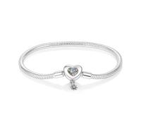 TINSLO Pulsera para mujer de plata de ley 925, pulseras con cierre de corazón, pulsera de serpiente, pulsera de eslabones para San Valentín, día de la madre, cumpleaños, Navidad, regalo para mujeres