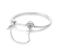 TINSLO Pulsera para mujer de plata de ley 925, pulseras con cierre de corazón, pulsera de serpiente, pulsera de eslabones para San Valentín, día de la madre, cumpleaños, Navidad, regalo para mujeres