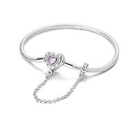 TINSLO Pulsera para mujer de plata de ley 925, pulseras con cierre de corazón, pulsera de serpiente, pulsera de eslabones para San Valentín, día de la madre, cumpleaños, Navidad, regalo para mujeres