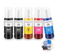 Tinta 104 Compatible con Epson 104 de Tinta Multipack para ET-2820 ET-4800 ET-2870 ET-2810 ET-2862 ET-2826 ET-2856 ET-4810 ET-2811 ET-2812 ET-2814 ET-2814 5 ET-2 Impresora 821 ET-2710 ET-2711