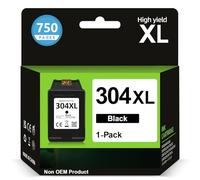 Tinta 304 XL Negro - 750+ Páginas, Reemplazo para Cartuchos HP 304 Negro Original, Tinta Impresora 304XL para DeskJet 3720 2600 Envy 5030 5032 DeskJet 3750 3760 2630 3735 2622 3762 3730