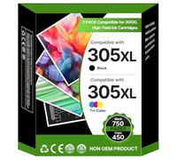 Tinta 305 305 XL Cartucho de Repuesto para HP 305 XL Negro y Color compatibles con HP DeskJet 2700 2720E 2820e 2720 4122E 422E 4120E 2710E Envy 6400E 6000 6020 6020E 6032E (2E Pack)