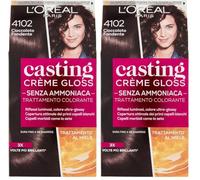 Tinta Capelli Casting Creme Gloss Senza Ammoniaca Per Una Fragranza Piacevole 4102 Cool Brunette Cioccolato Fondente 1P Ezzo (Paquete de 2)