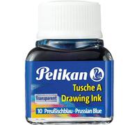 Pelikan 248500 - Tinta China 523-10, 10 ml en vidrio, se puede usar en papel, tarjetas de dibujo y películas opacas, azul de Prusia