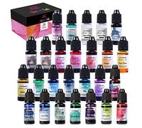 Tinta de alcohol LET'S RESIN - Colores vibrantes de alta concentración, ideal para resina Petri Art y arte de tinta de alcohol (26 botellas de 3.5 oz cada una)