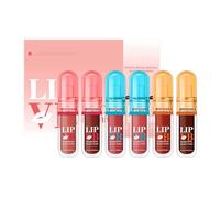 Tinta De Brillo Hidratante De Labios VB, Juego De Brillo De Labios Hidratante, Kit De Lápiz Labial Hidratante, Con Acabado Natural Brillante, No Grasiento Y Liviano, 4.7mlx6pcs, Para Mujeres