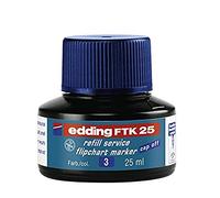 Tinta de recambio edding FTK 25 - azul - 25 ml - con sistema capilar ideal para rellenar de forma limpia y sin complicaciones casi todos los marcadores de rotafolio edding