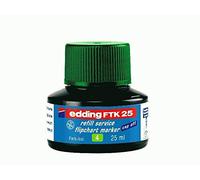 Tinta de recambio edding FTK 25 - verde - 25 ml - con sistema capilar ideal para rellenar de forma limpia y sin complicaciones casi todos los marcadores de rotafolio edding