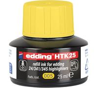 Tinta de recambio edding HTK 25 - amarilla - 25 ml - con sistema capilar, ideal para rellenar de forma limpia y sin complicaciones los marcadores fluorescentes edding e-345 y e-24