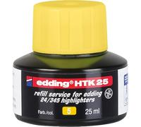 Tinta de recambio edding HTK 25 - amarilla - 25 ml - con sistema capilar, ideal para rellenar de forma limpia y sin complicaciones los marcadores fluorescentes edding e-345 y e-24